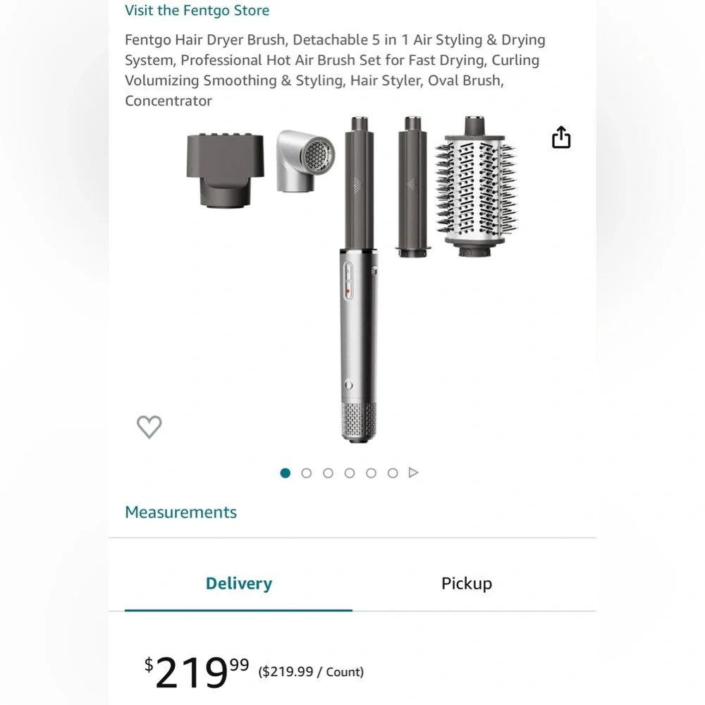 Fentgo Hair Dryer Brush Detachable 5 in 1 Air Styling & Drying System